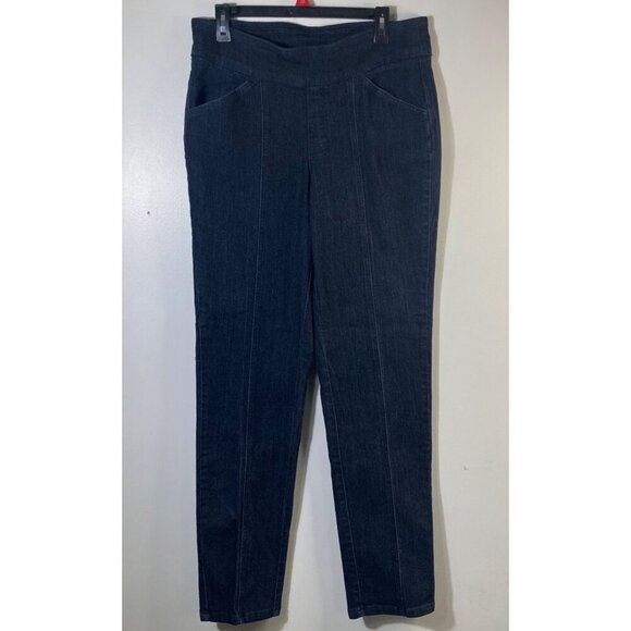Womens D & Co Stretch Denim Straight Leg Jeans Dark Blue 12T Cotton Polyester Sp - Picture 1 of 8